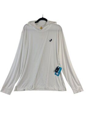 NEW Johnnie-O Talon Men's White Long Sleeve Performance Hoodie Sz  XL UPF 50